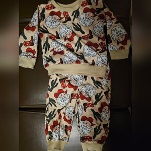 Kids Cowboy Santa Pajamas -